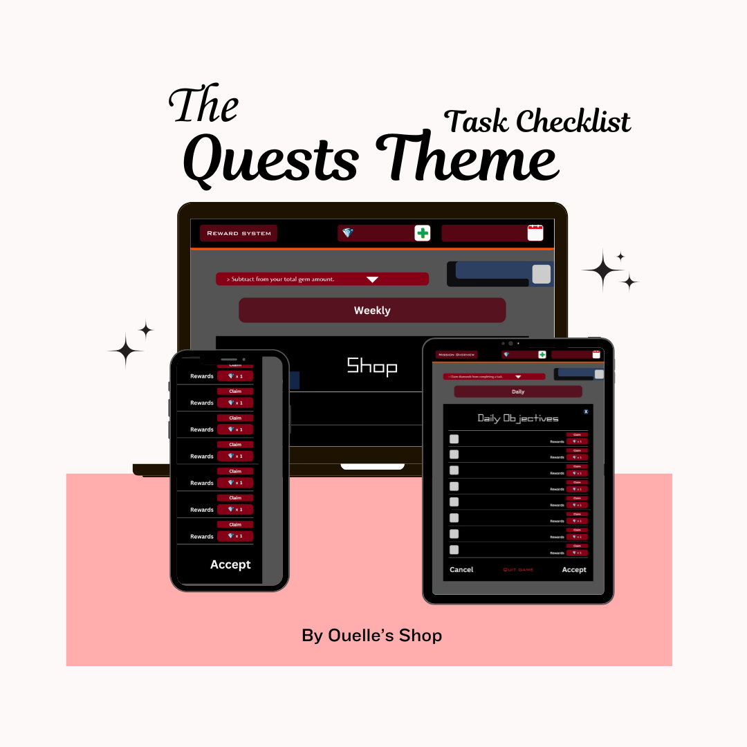 Game-themed Task Checklist ✔ [𝐆𝐚𝐦𝐢𝐟𝐲 𝐘𝐨𝐮𝐫 𝐋𝐢𝐟𝐞 𝐒𝐞𝐫𝐢𝐞𝐬] Daily Task Planner    (PDF & Template)